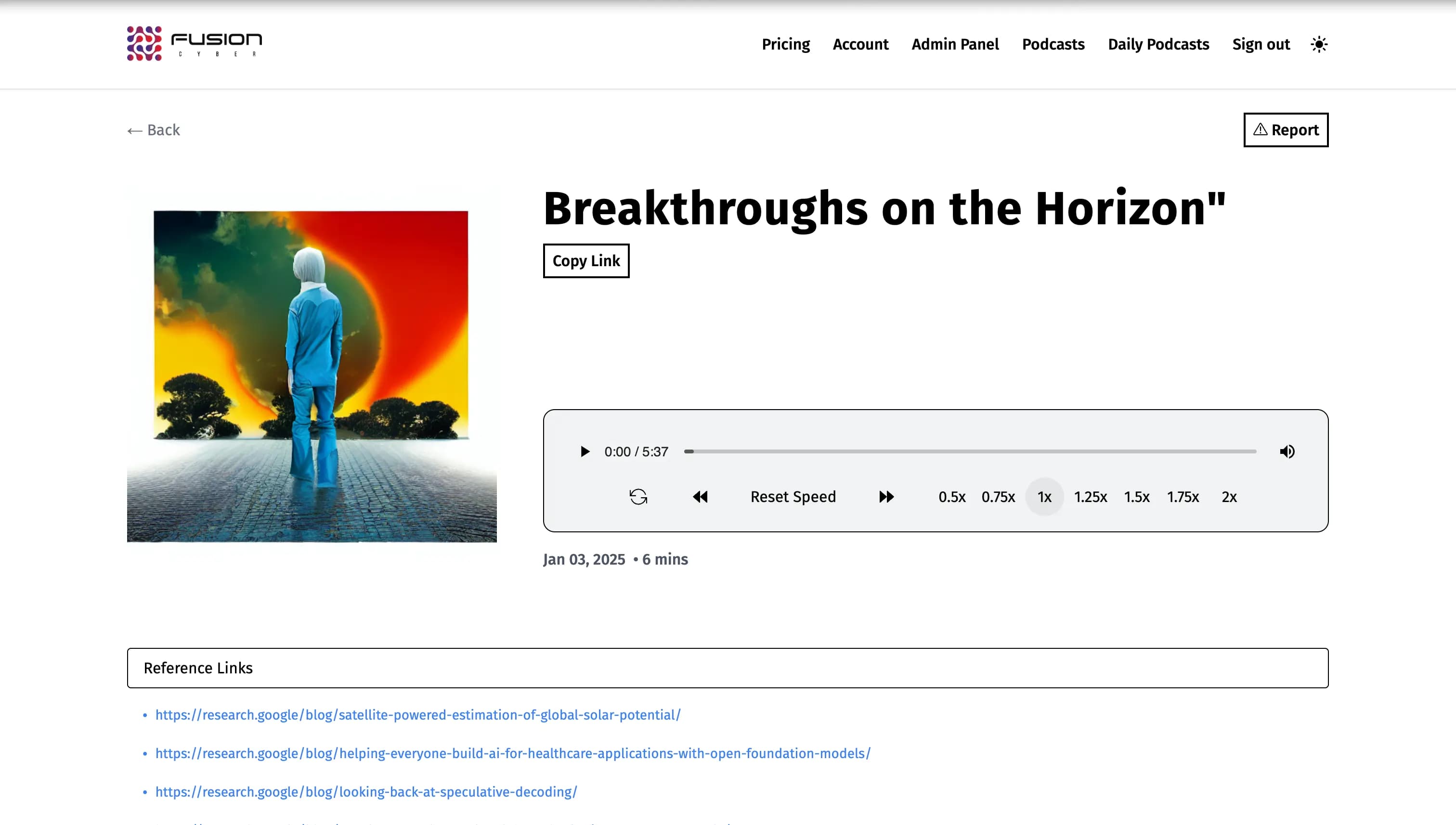Daily Podcast preview image from Fusion Cyber's GPOD AI Platform